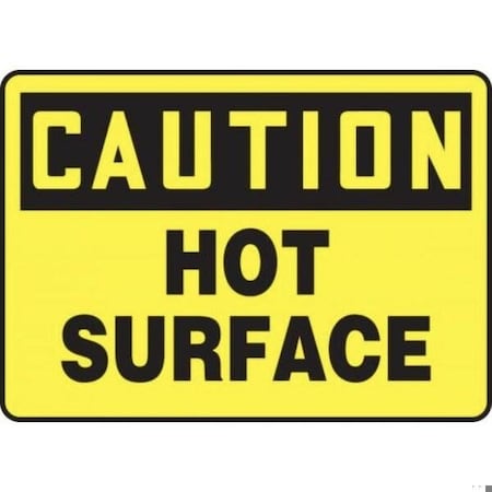 Accuform Hot Surface Sign, 10 in H x 14 in W, Aluminum MEQM622VA